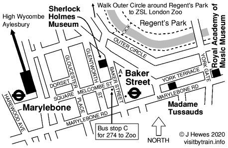 Baker Street and Marylebone map