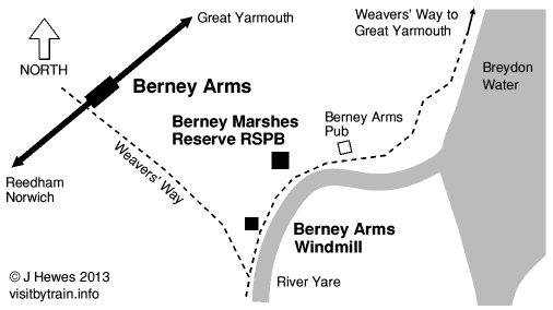 Berney Arms map