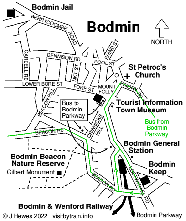 Bodmin town map