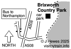 Brixworth Country Park bus stops map