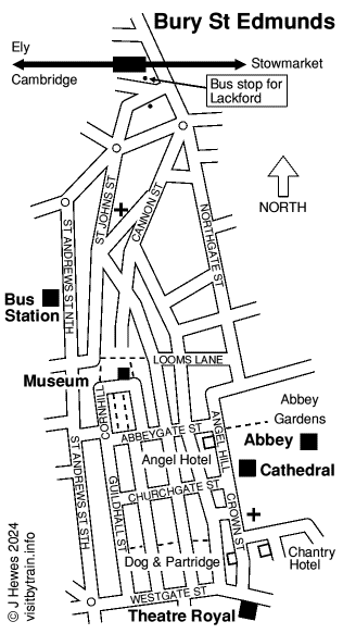 Bury St Edmunds attractions map
