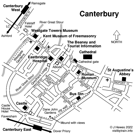 Canterbury attractions map