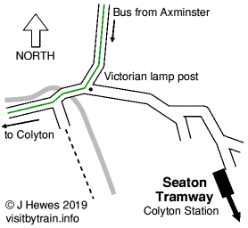 Seaton Tramway Colyton station map