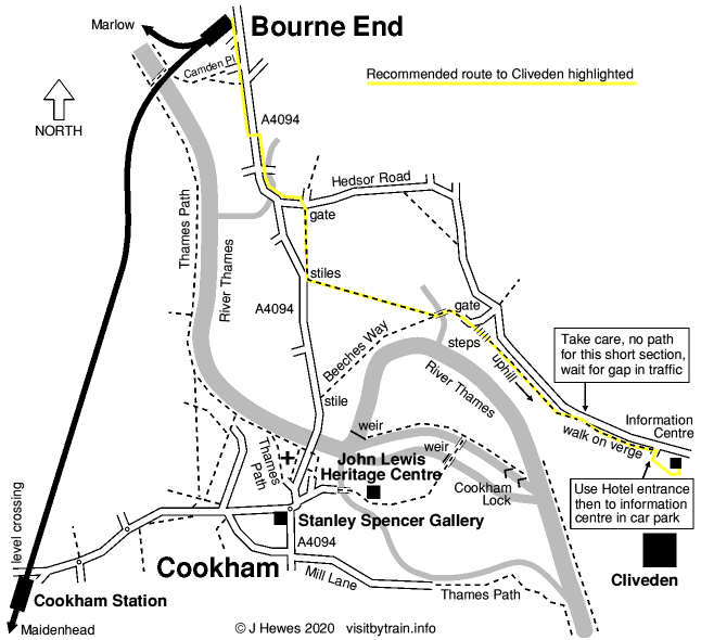 Bourne End and Cookham map