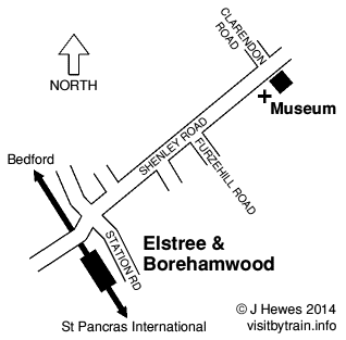 Elstree and Borehamwood map
