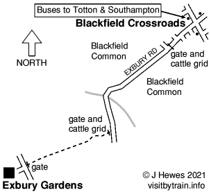 Blackfield to Exbury walk map