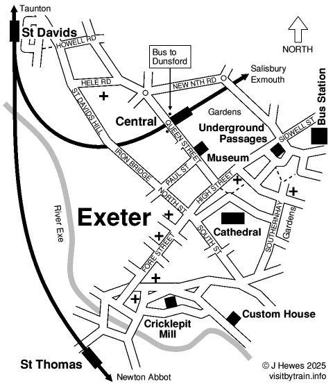 Exeter attractions map