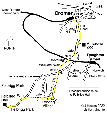 Walking routes to Felbrigg Hall