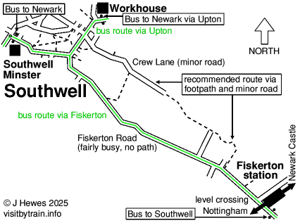 Fiskerton and Southwell map