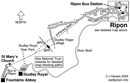 Fountains Abbey and Studley Royal map