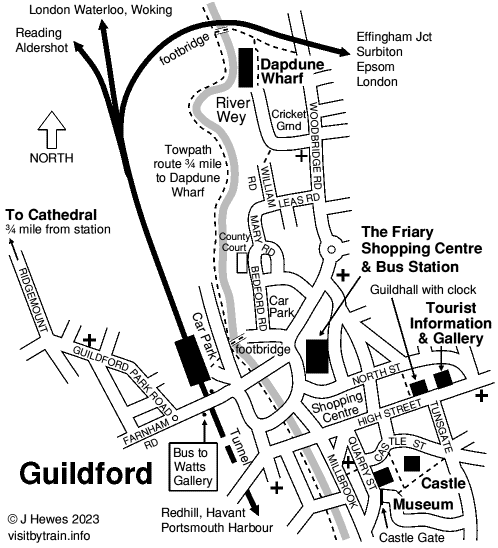 Guildford attractions map