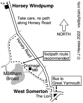 West Somerton to Horsey map