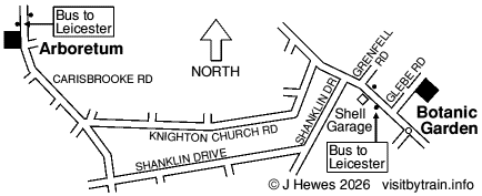 Leicester Botanic Garden map