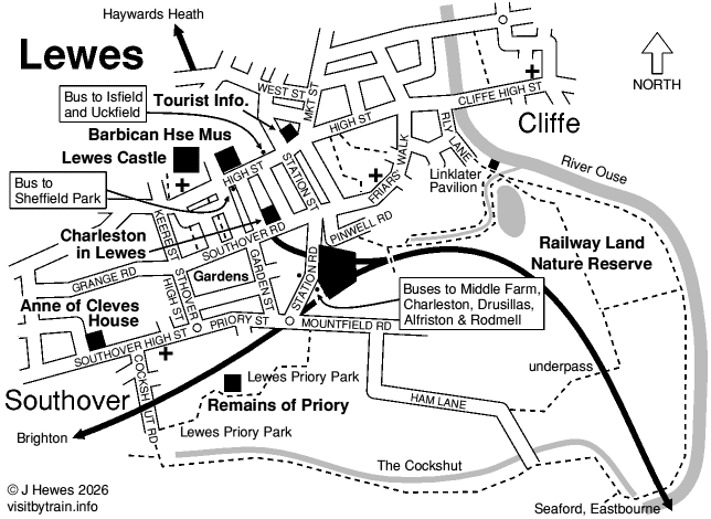 Lewes attractions map
