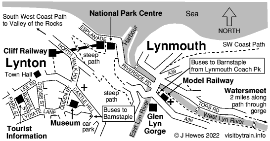 Lynton and Lynmouth map