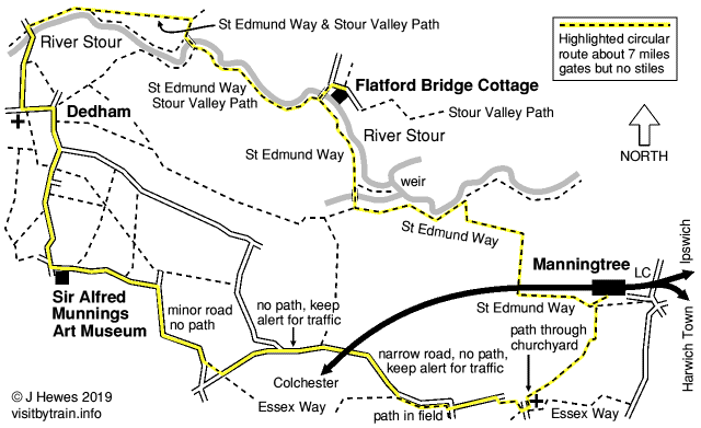 Manningtree, Flatford and Dedham map
