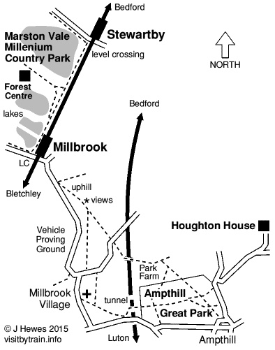 Millbrook and Stewartby map