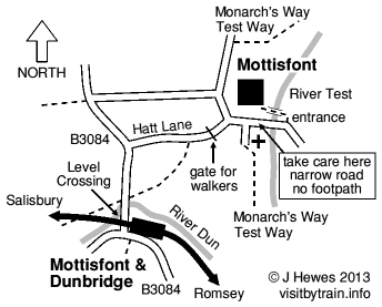 Mottisfont and Dunbridge map