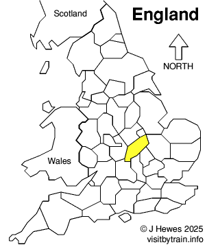 Map showing location of Northamptonshire