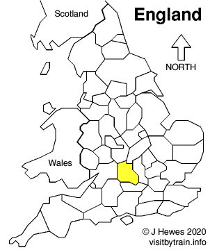 Map showing location of Oxfordshire