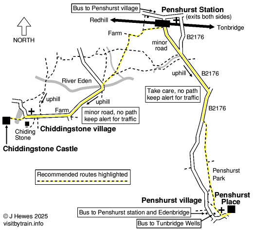 Penshurst and Chiddingstone map