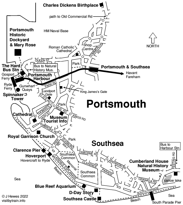 Portsmouth attractions map