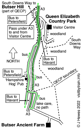 Queen Elizabeth Country Park map