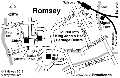 Romsey attractions map