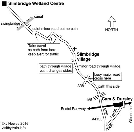 Cam and Dursley to Slimbridge map