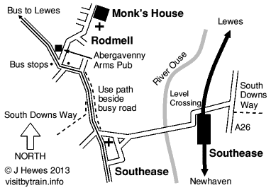 Monk's House map