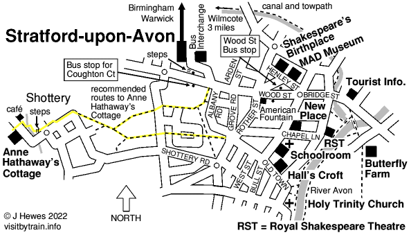 Stratford-upon-Avon attractions map
