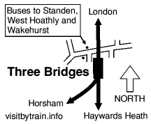 Three Bridges map