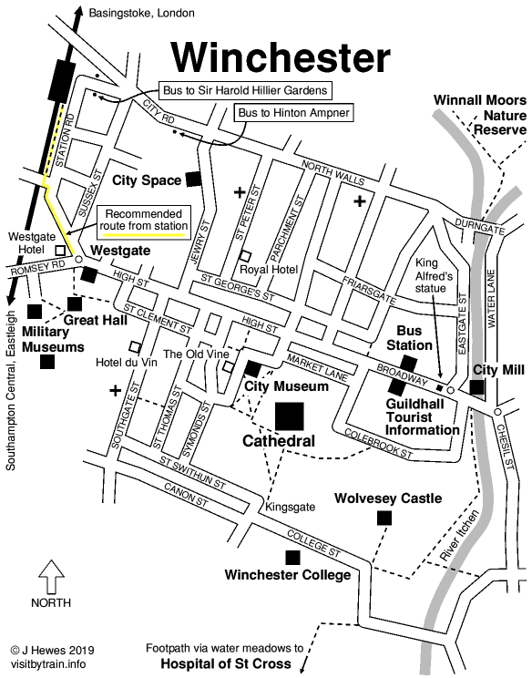 Winchester attractions map